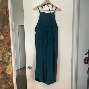 Earthbound Teal Blue Cotton Overalls